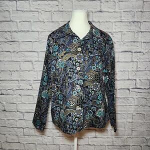 Norm Thompson Women's Jacket Paisley Pattern Size L